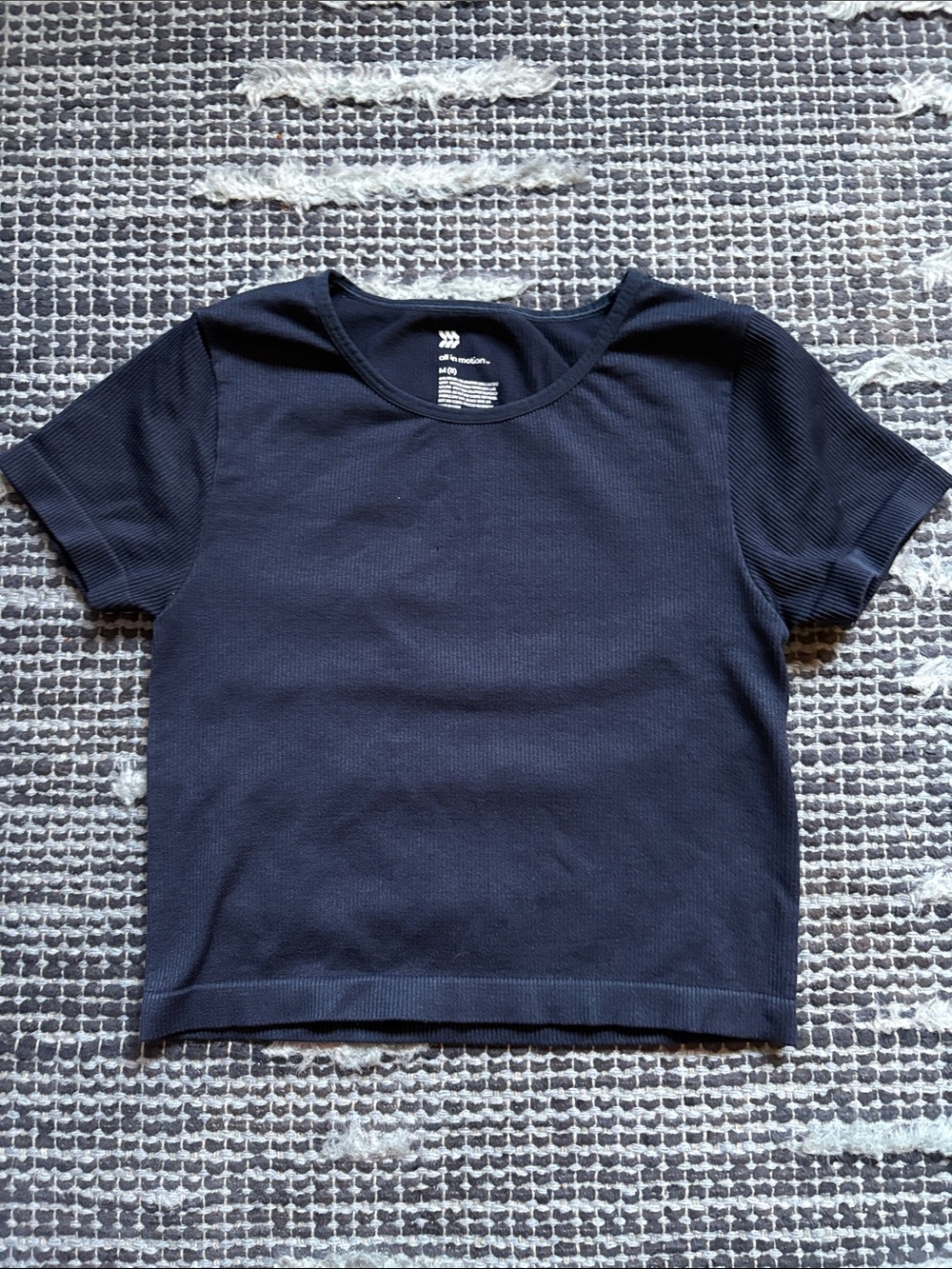 all in motion Navy Short-Sleeve Ribbed Tee for Kids